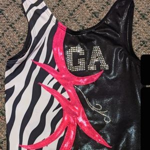 Leotard Youth LG zebra & rhinestones!!